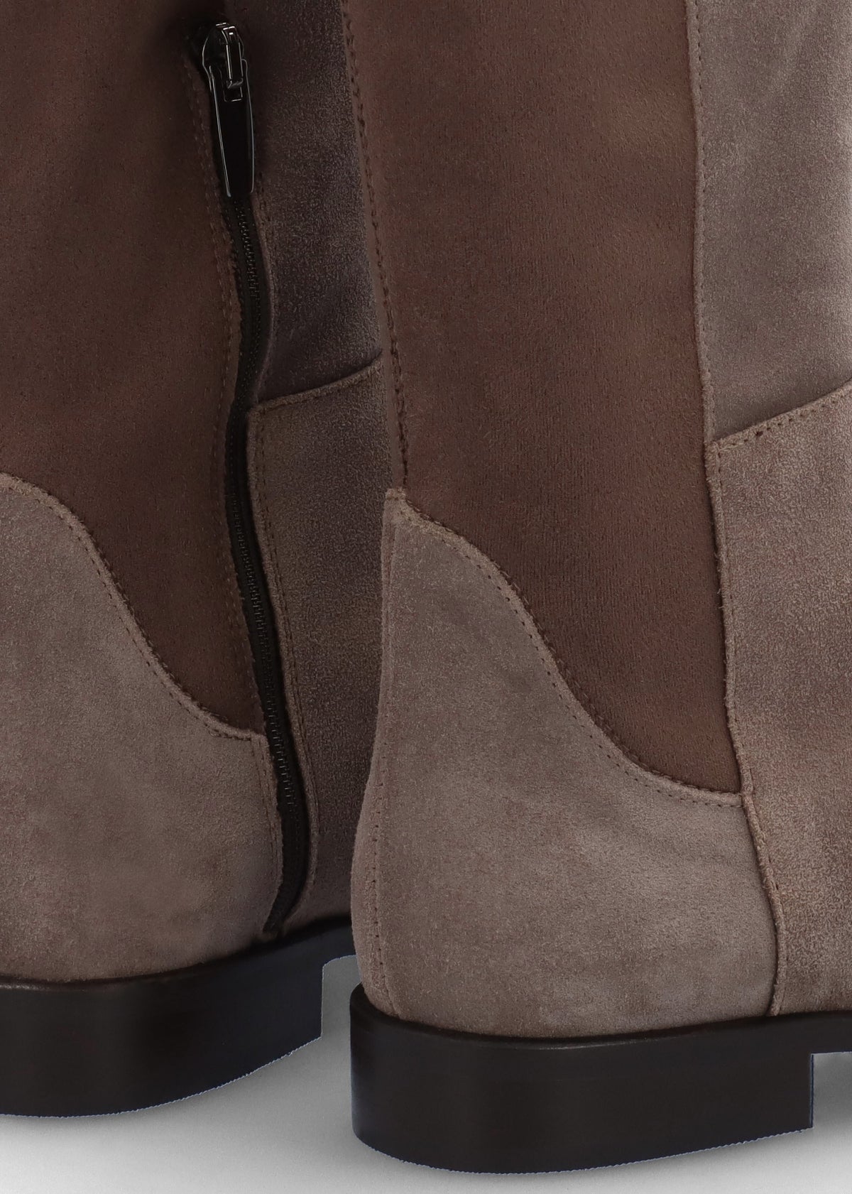 Liz Taupe Suede Flat Knee Boots