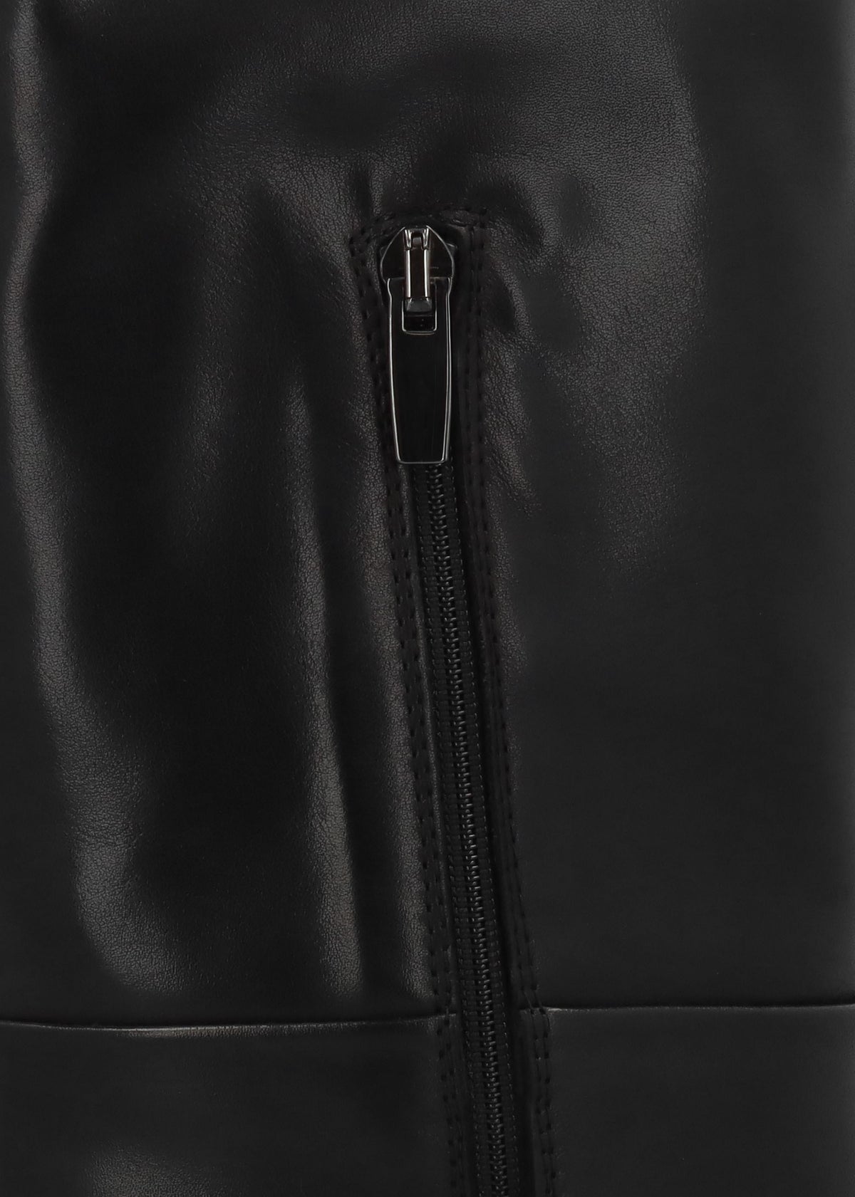 Lottie Black Leather High Block Heel Knee Boots