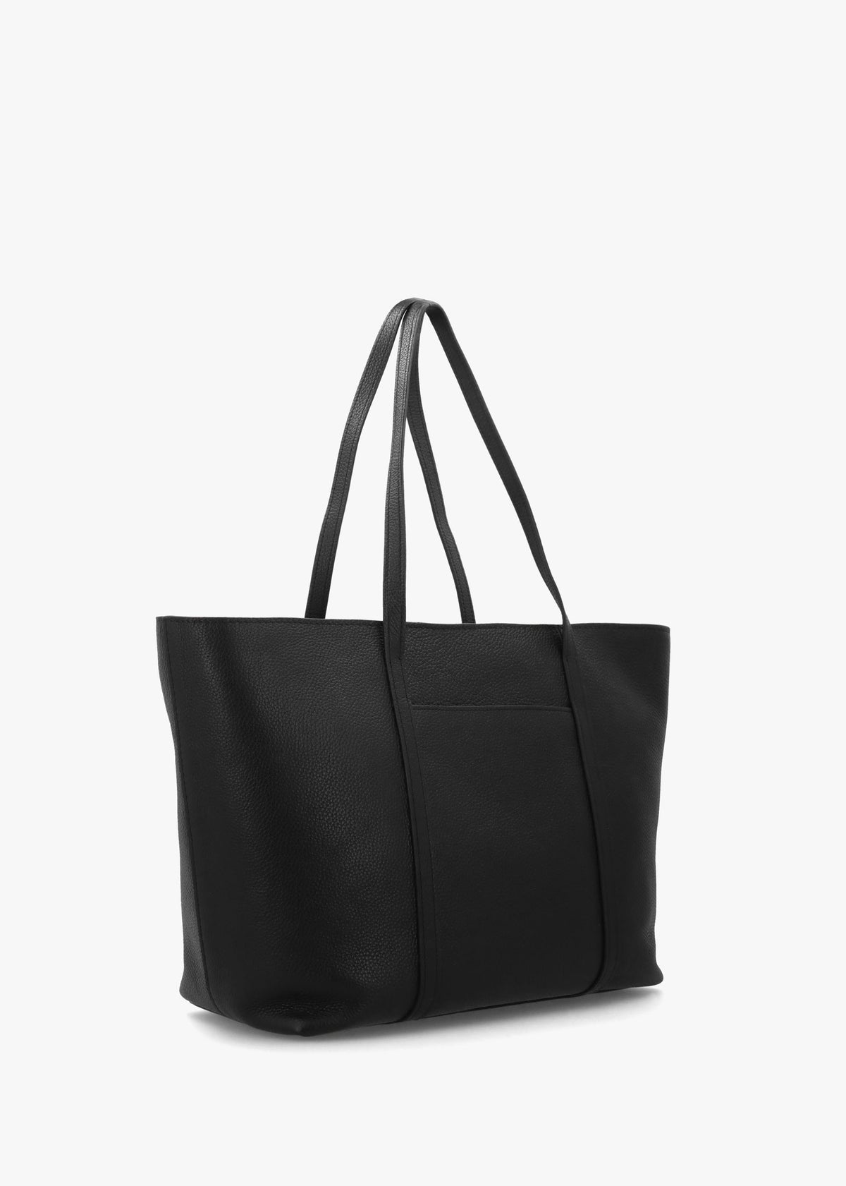 The Weekly Large Top Zip Black Leather Tote Bag
