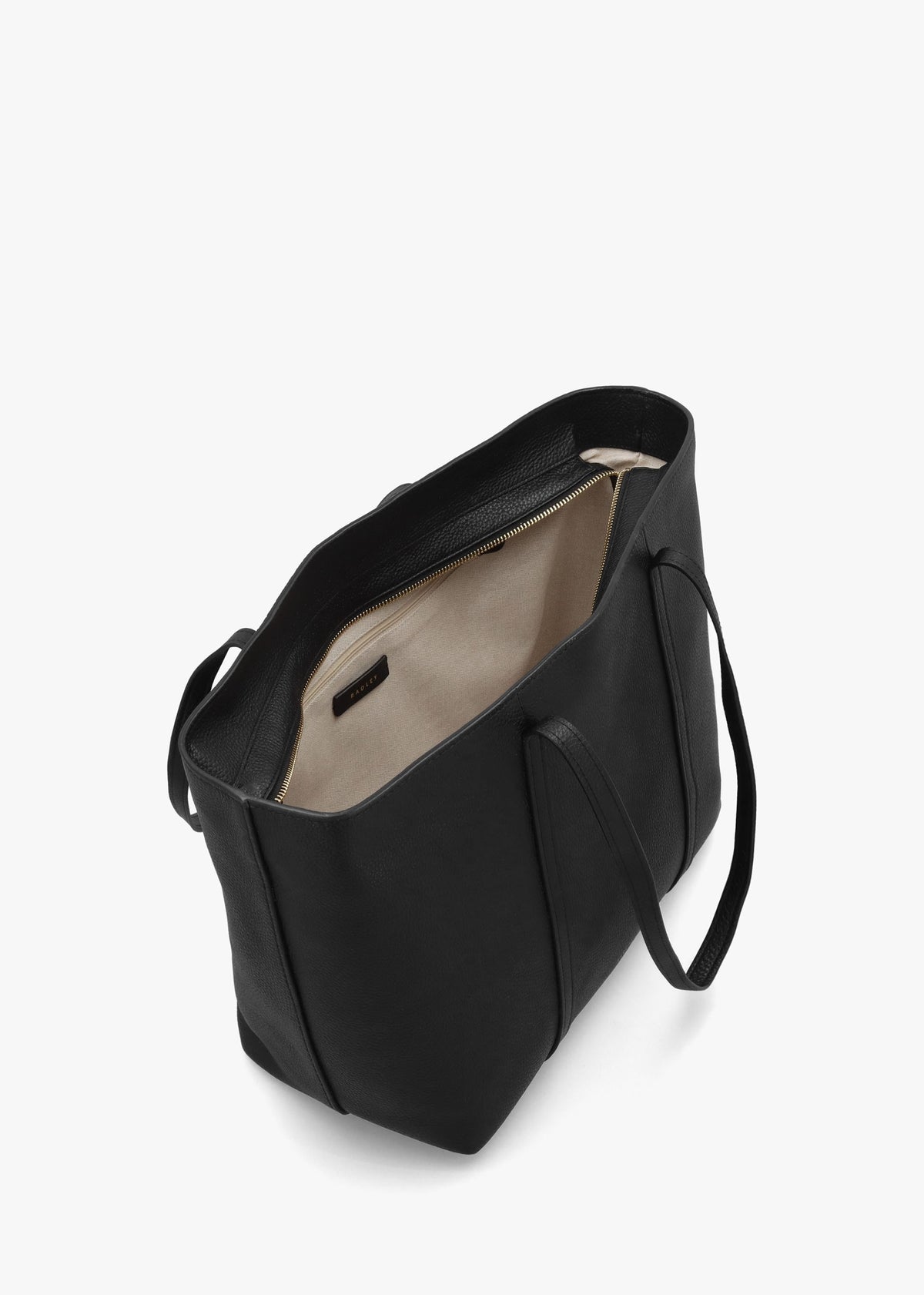 The Weekly Large Top Zip Black Leather Tote Bag