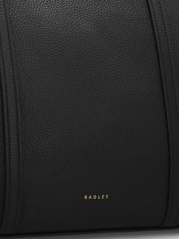 The Weekly Large Top Zip Black Leather Tote Bag