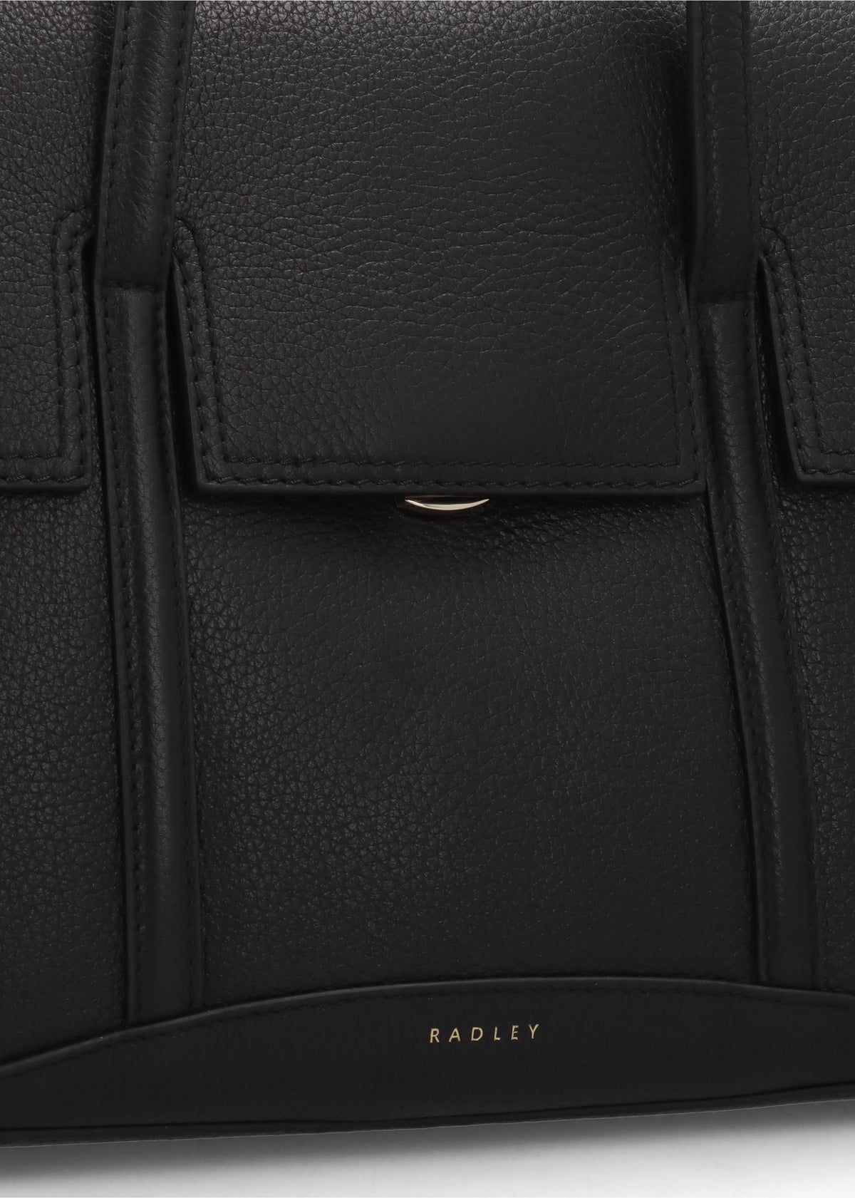 Large The Chancery Flapover Black Leather Shoulder Bag