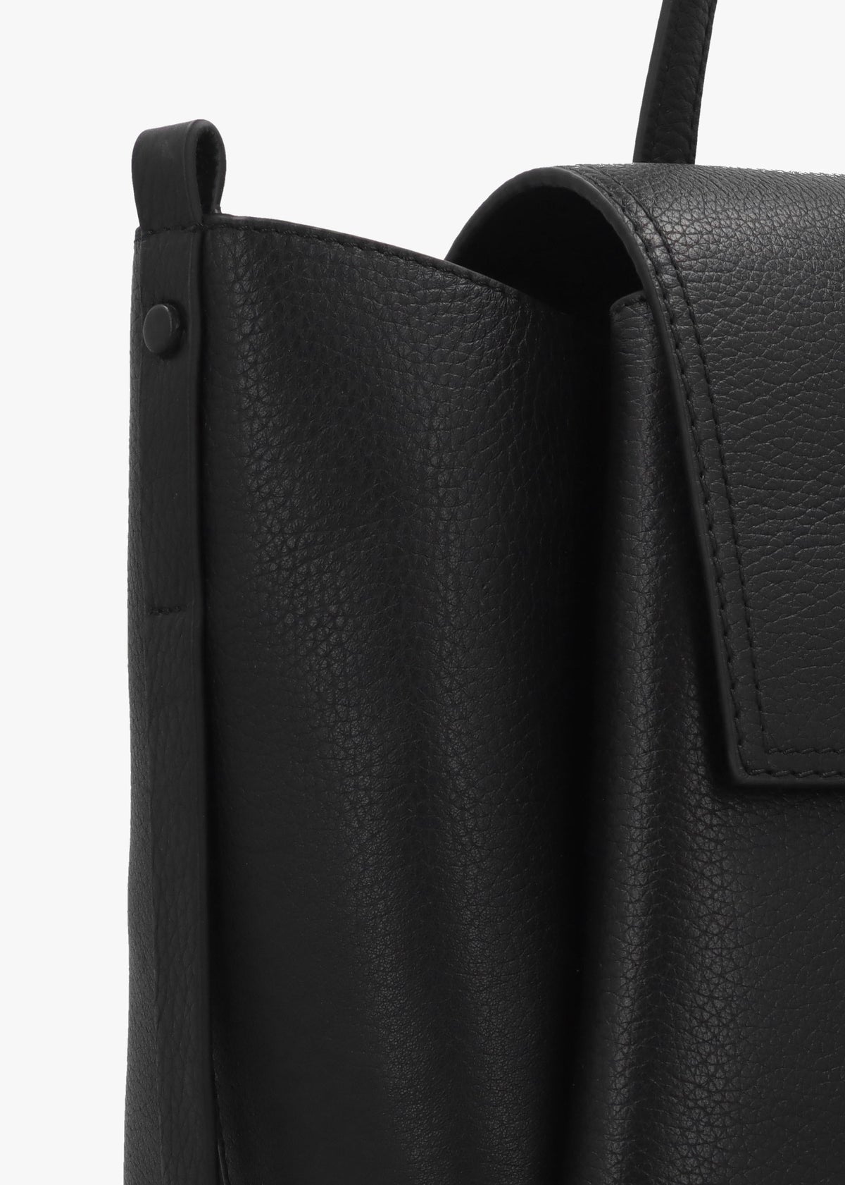Large The Chancery Flapover Black Leather Shoulder Bag