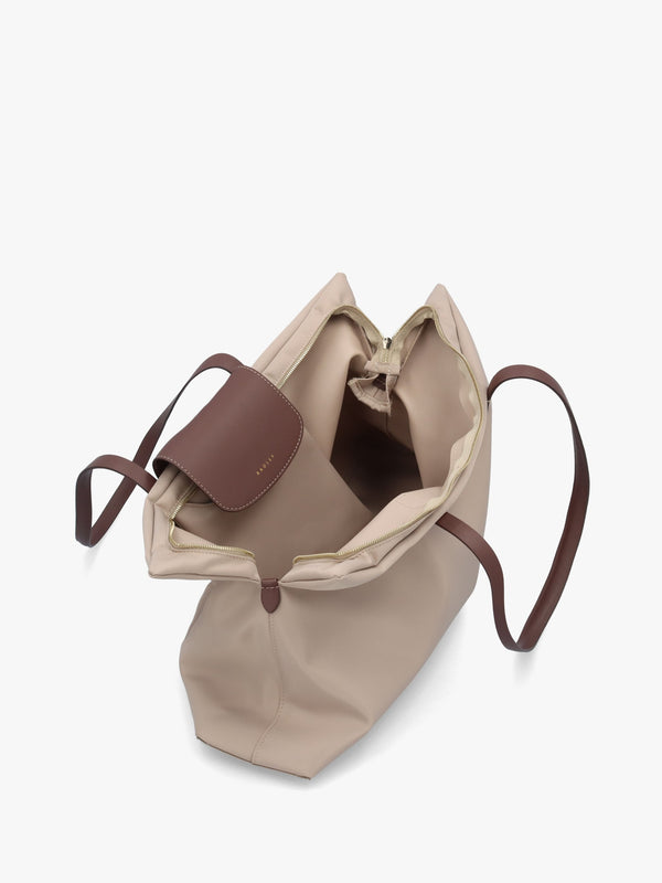 Pockets Essentials Medium Top Zip Porcini Tote Bag