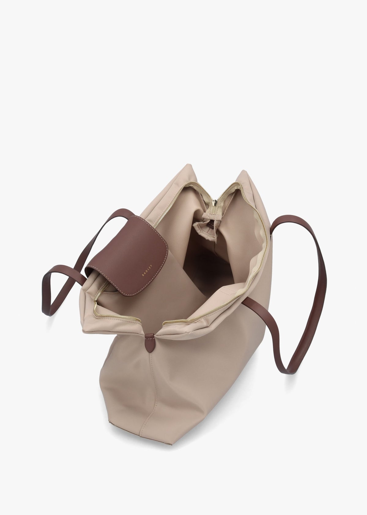 Pockets Essentials Medium Top Zip Porcini Tote Bag