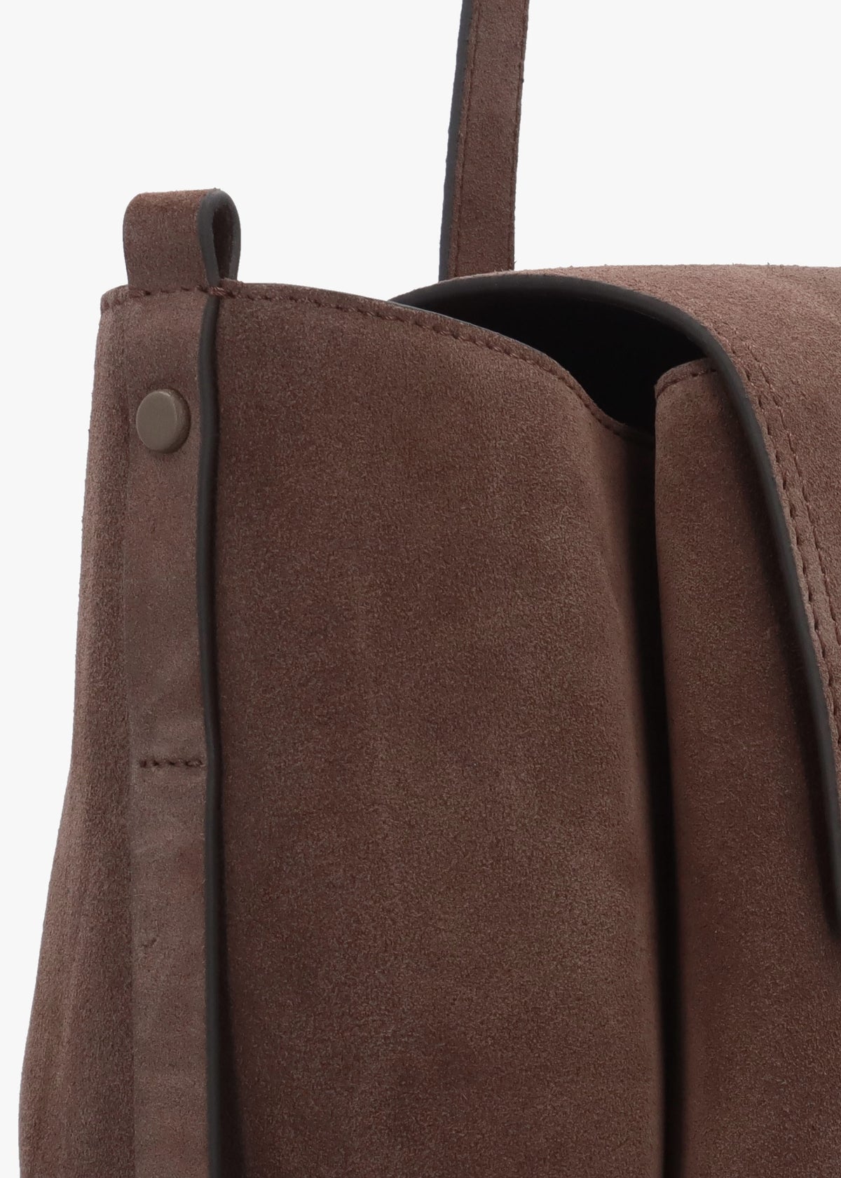 Large The Chancery Flapover Coffee Suede Shoulder Bag