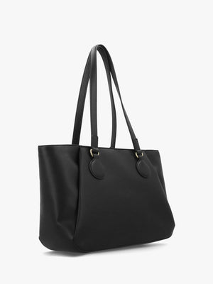 Double Heart Logo Nero Shopper Bag