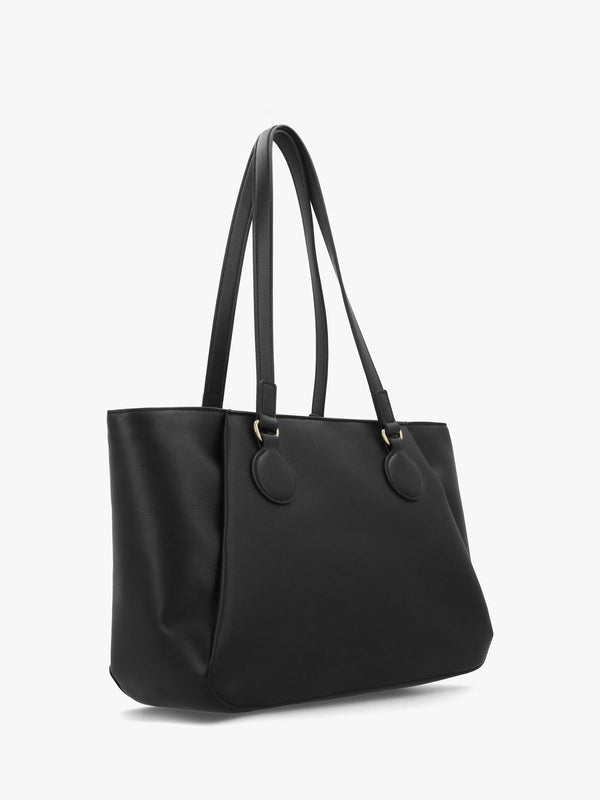 Double Heart Logo Nero Shopper Bag