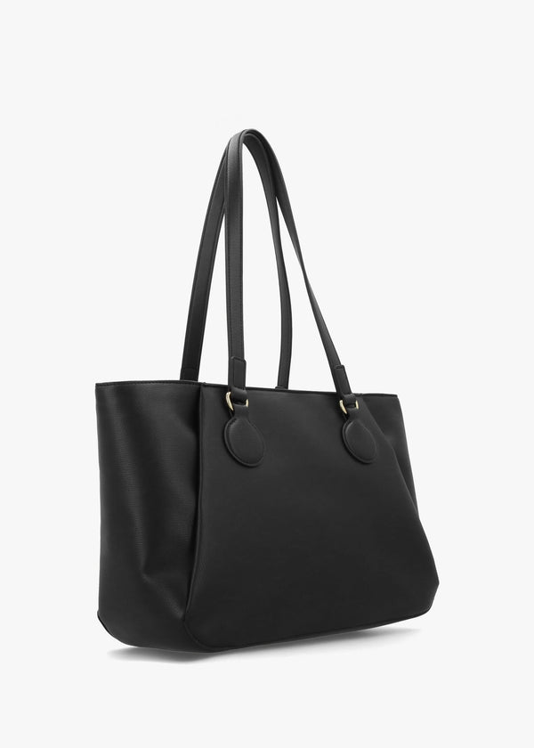 Double Heart Logo Nero Shopper Bag