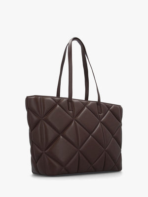 Heart Logo Quilted Pillow Cioccolato Shopper Bag
