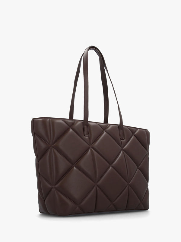 Heart Logo Quilted Pillow Cioccolato Shopper Bag