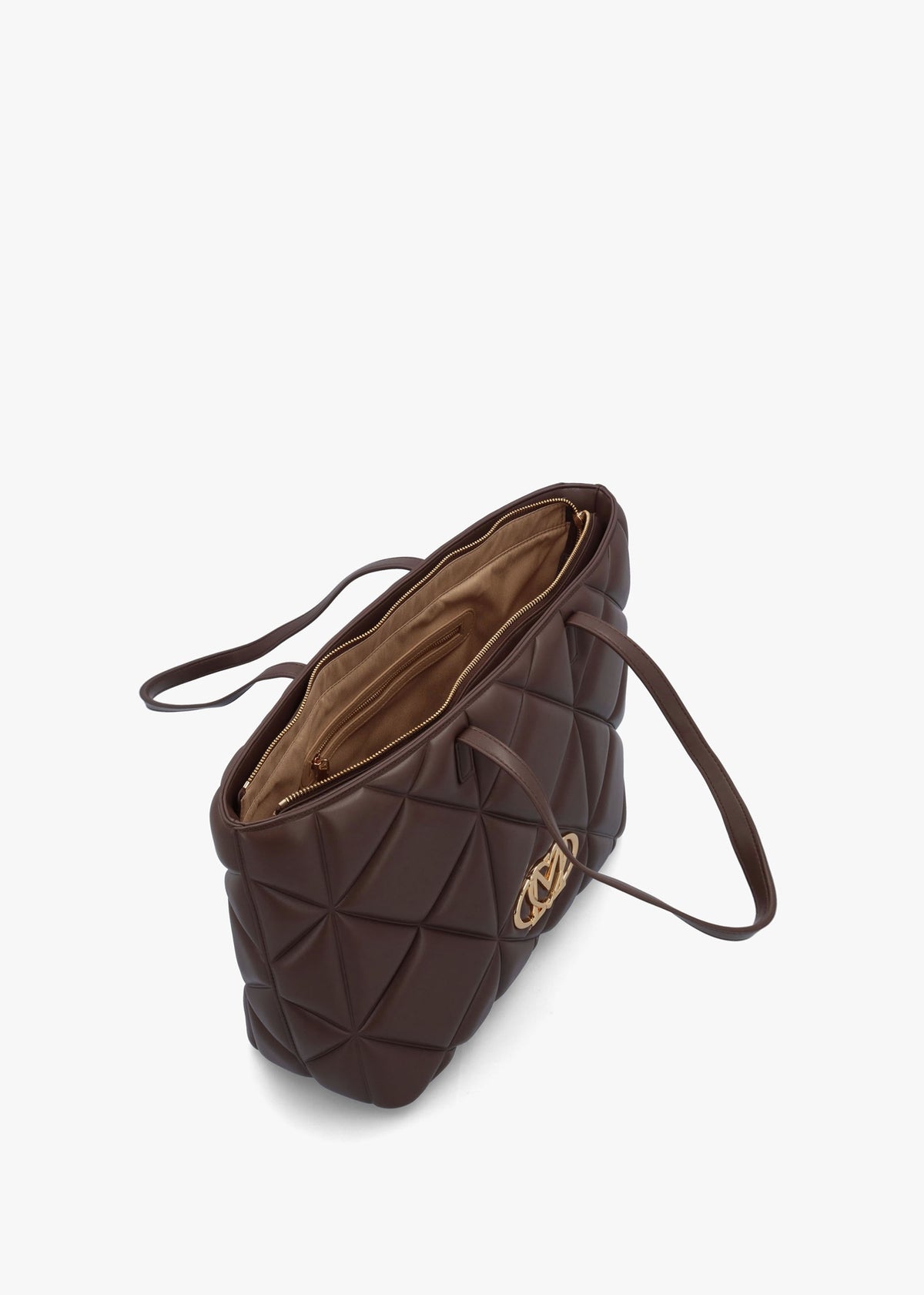 Heart Logo Quilted Pillow Cioccolato Shopper Bag