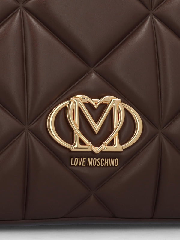 Heart Logo Quilted Pillow Cioccolato Shopper Bag