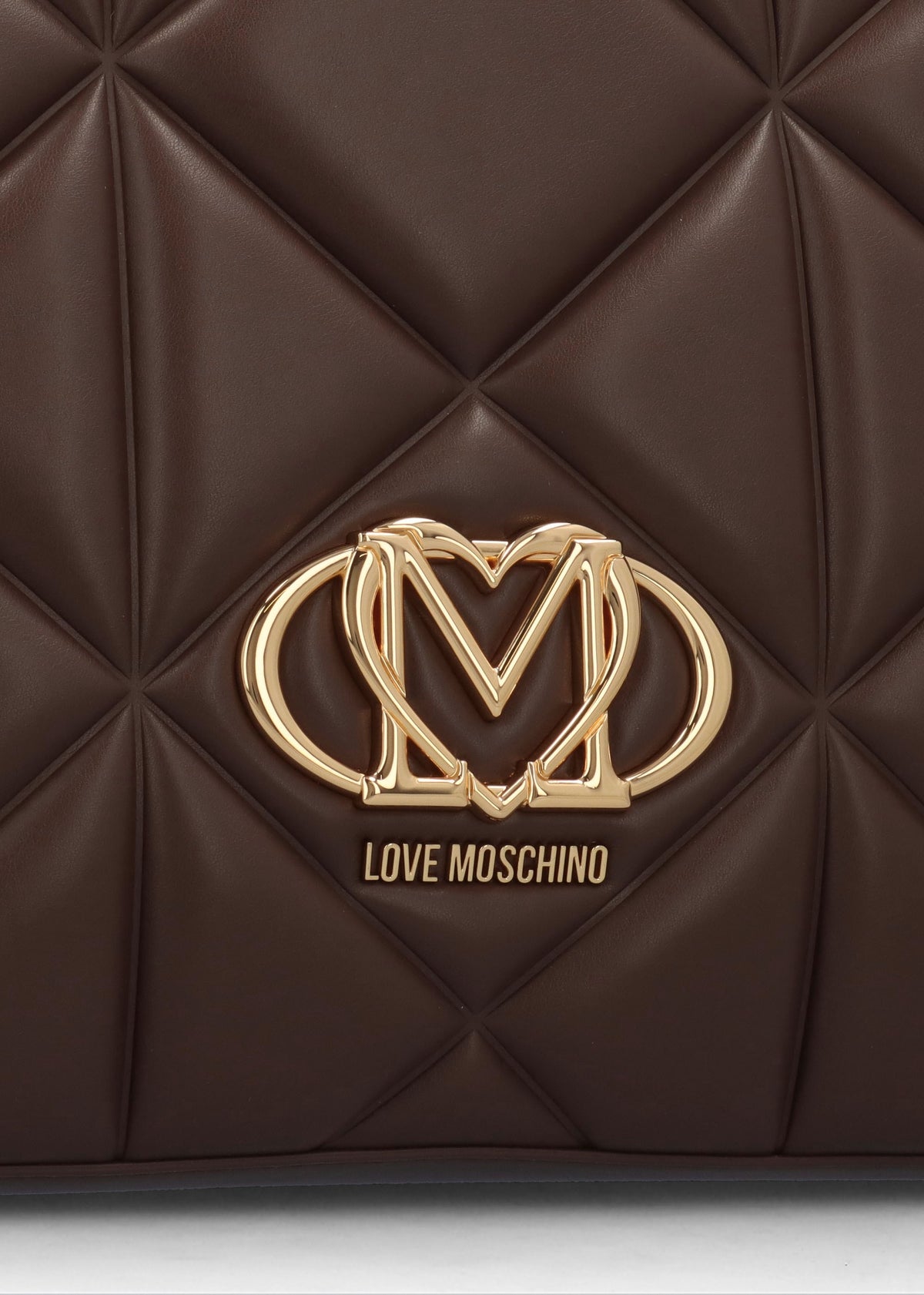 Heart Logo Quilted Pillow Cioccolato Shopper Bag