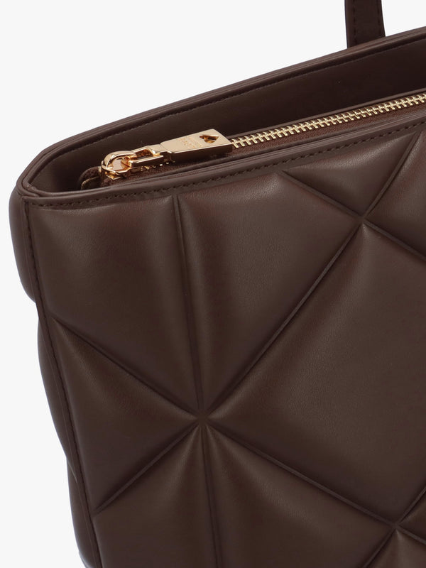 Heart Logo Quilted Pillow Cioccolato Shopper Bag