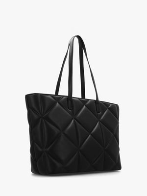 Heart Logo Quilted Pillow Nero Shopper Bag