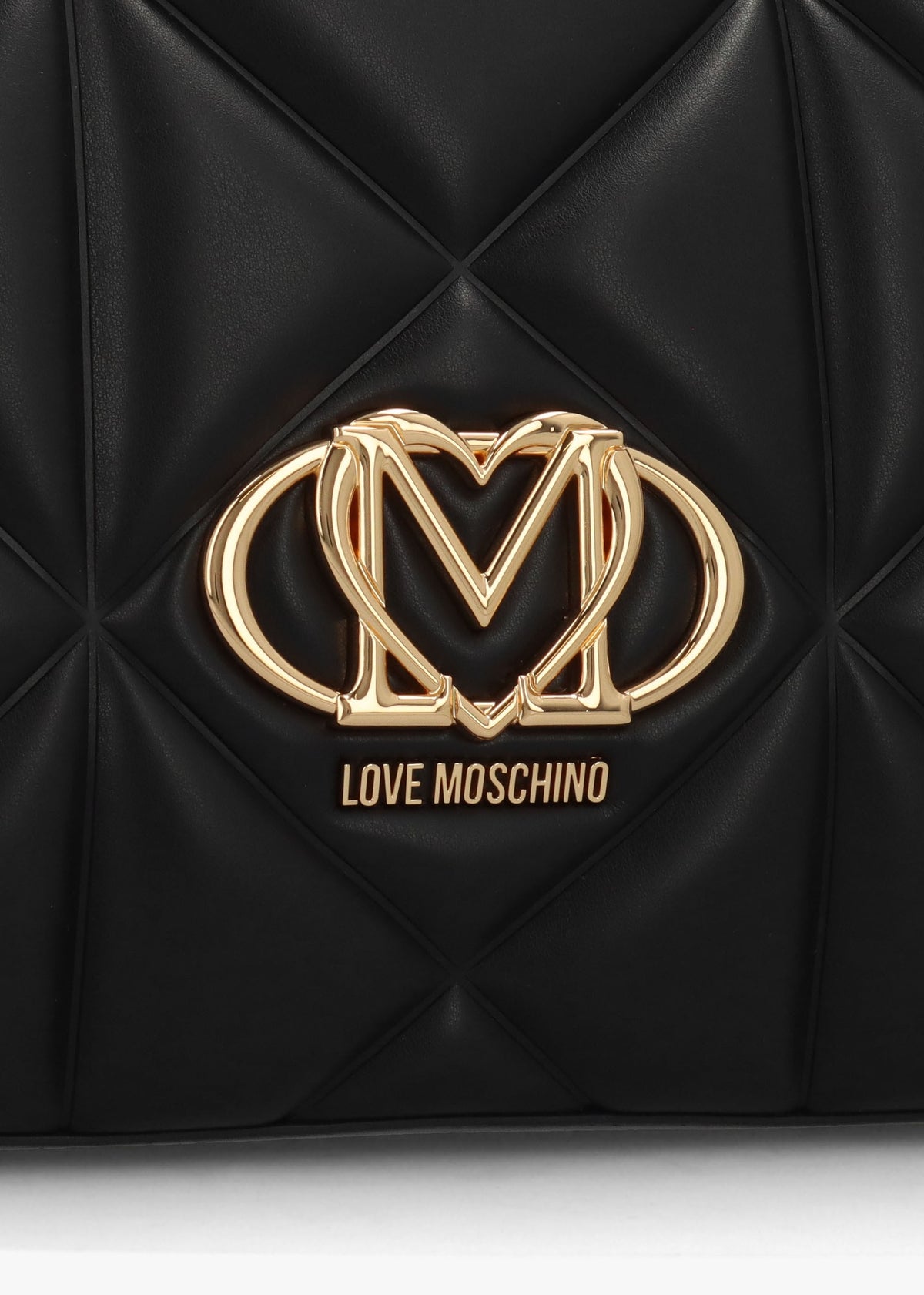 Heart Logo Quilted Pillow Nero Shopper Bag