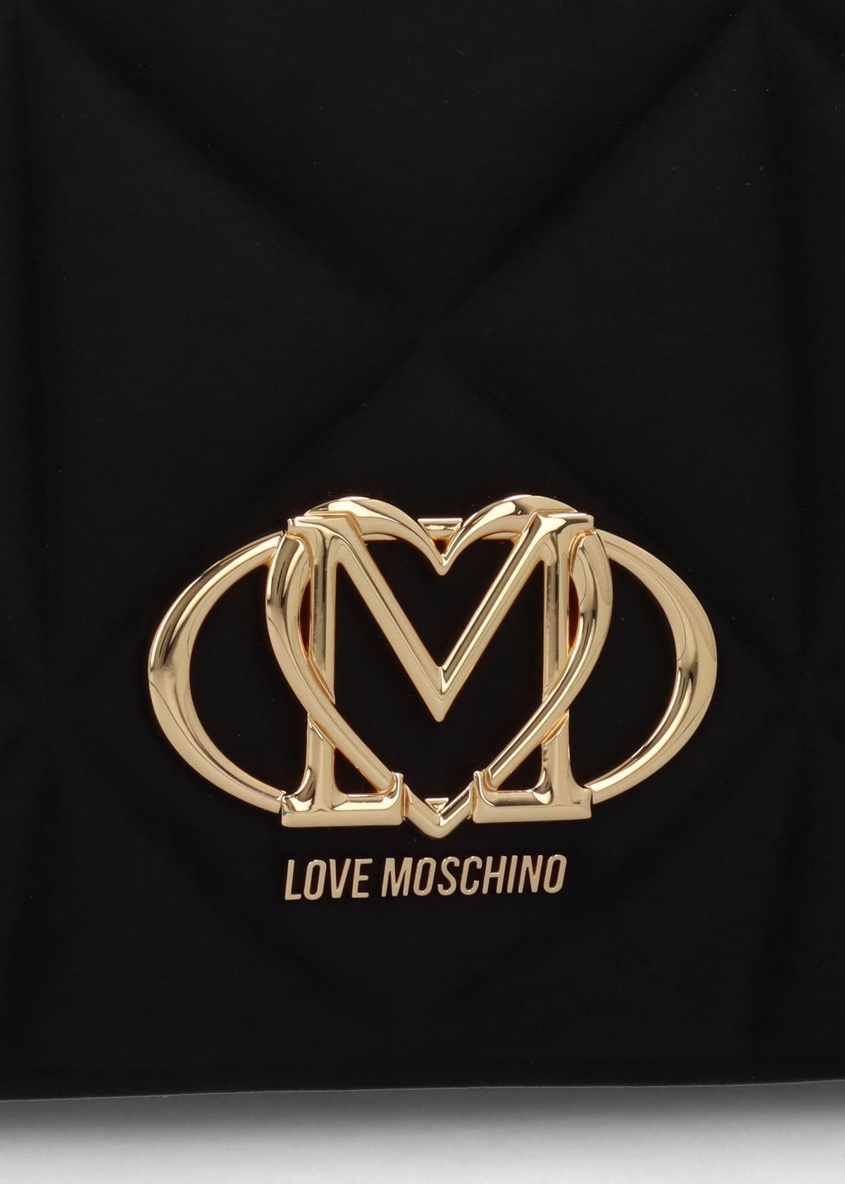 Heart Logo Quilted Pillow Velour Nero Shopper Bag