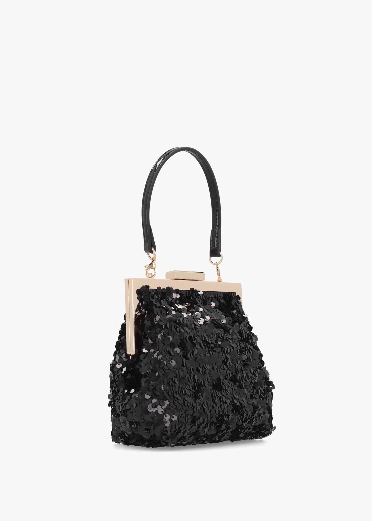 Nero Sequin Frame Evening Bag