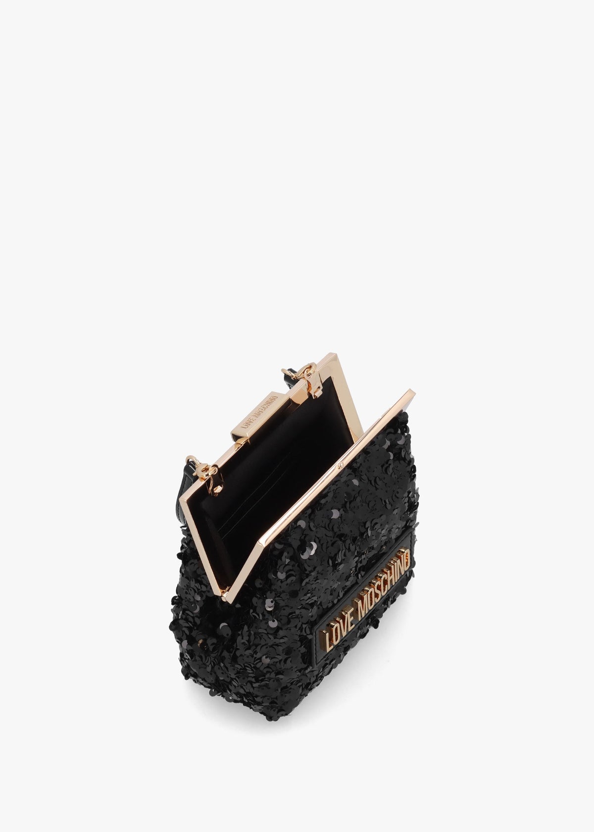 Nero Sequin Frame Evening Bag