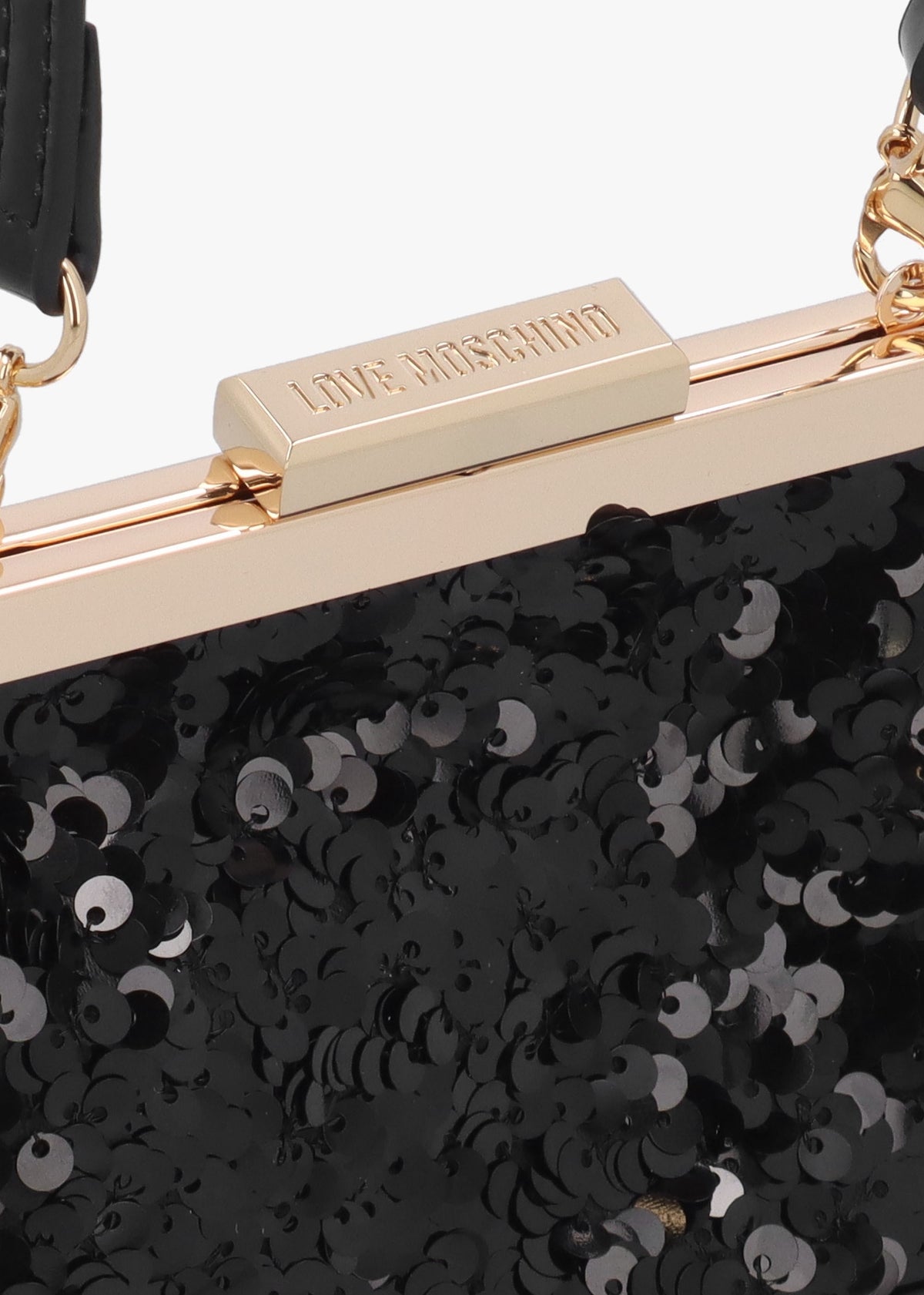 Nero Sequin Frame Evening Bag