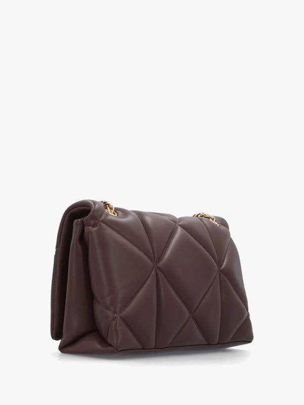 Heart Logo Quilted Pillow Cioccolato Shoulder Bag