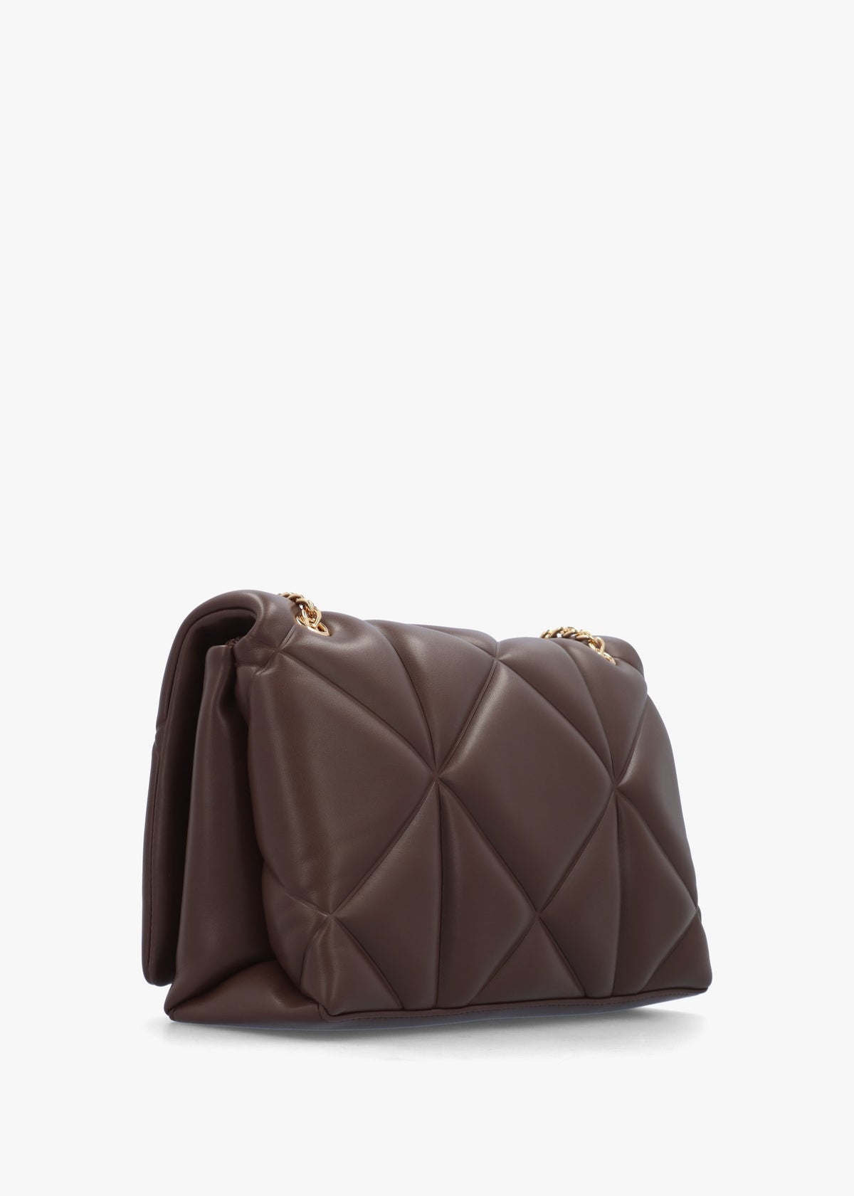 Heart Logo Quilted Pillow Cioccolato Shoulder Bag
