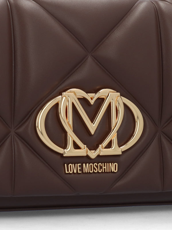 Heart Logo Quilted Pillow Cioccolato Shoulder Bag