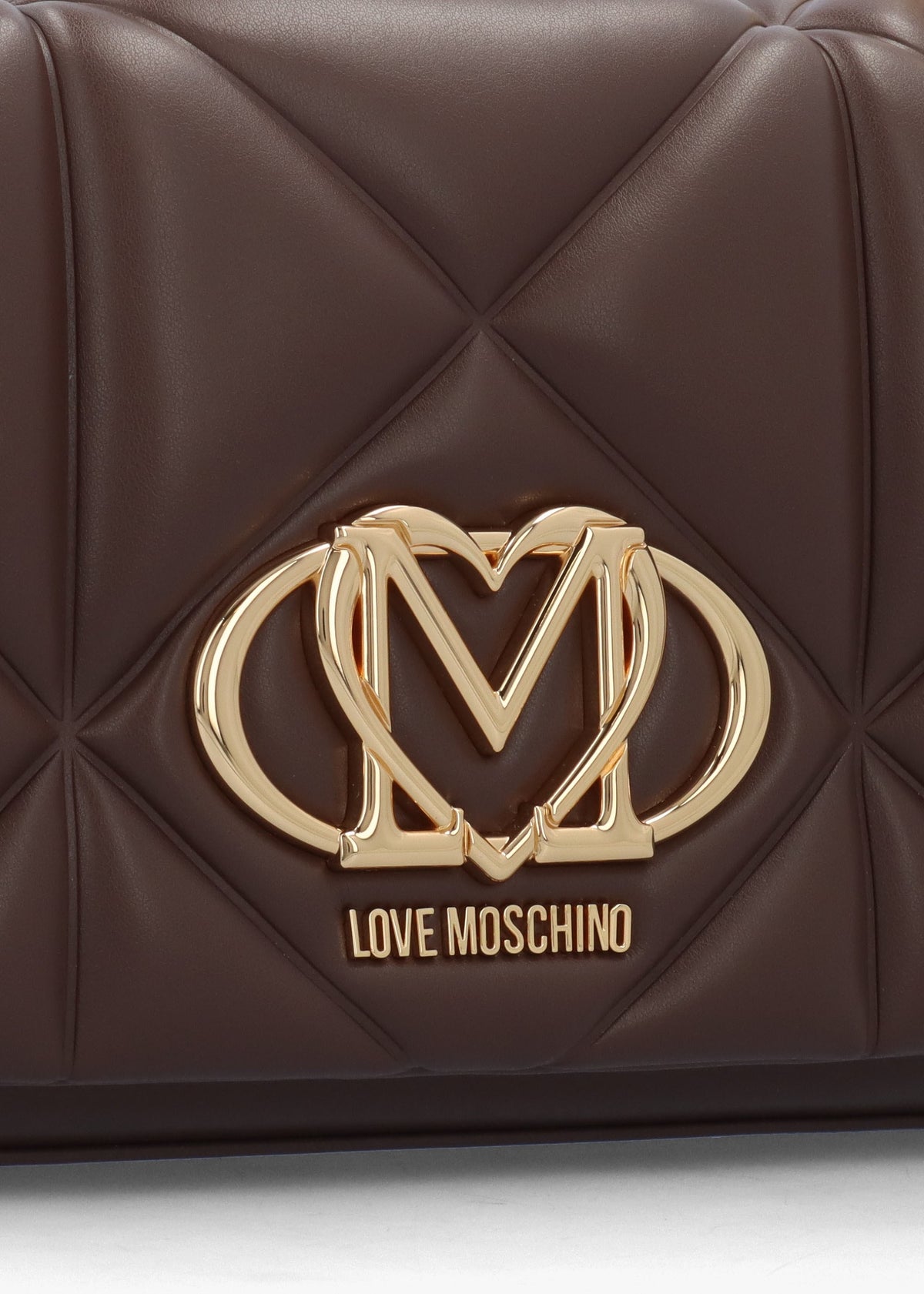Heart Logo Quilted Pillow Cioccolato Shoulder Bag