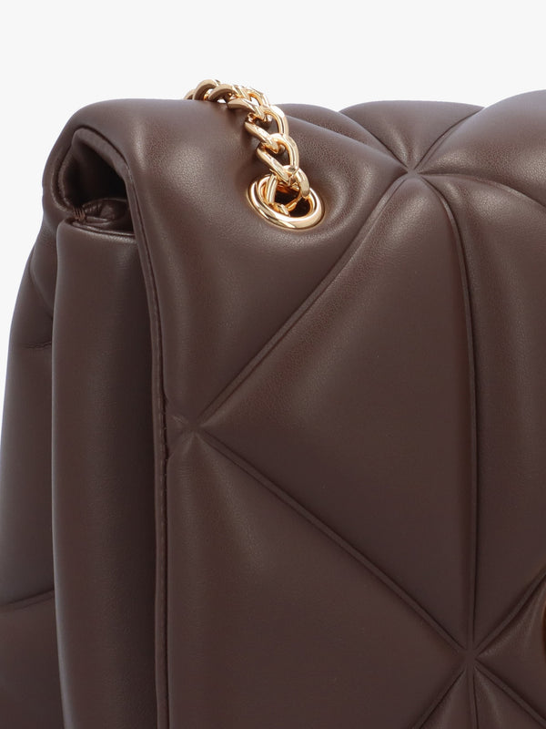 Heart Logo Quilted Pillow Cioccolato Shoulder Bag