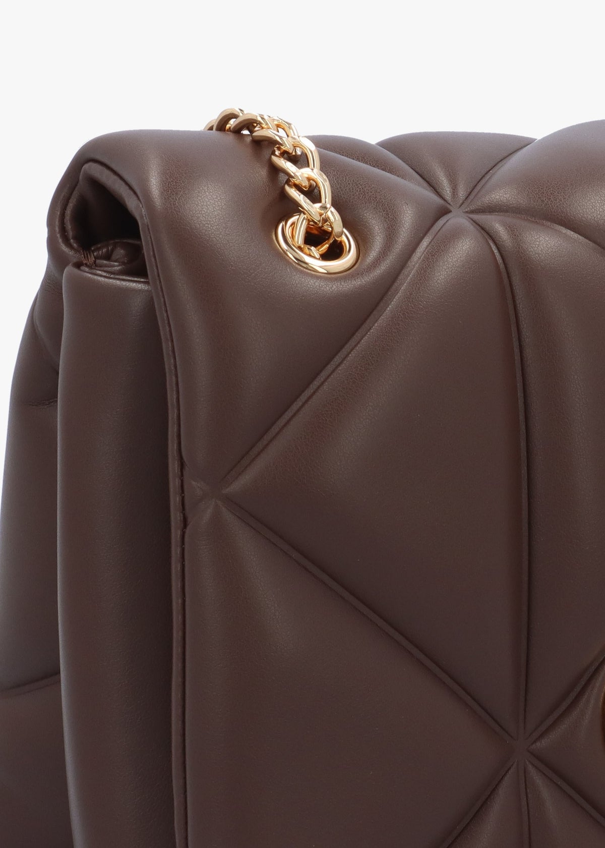 Heart Logo Quilted Pillow Cioccolato Shoulder Bag
