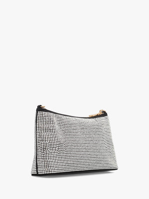 Diamante Overlay Black & Silver Shoulder Bag
