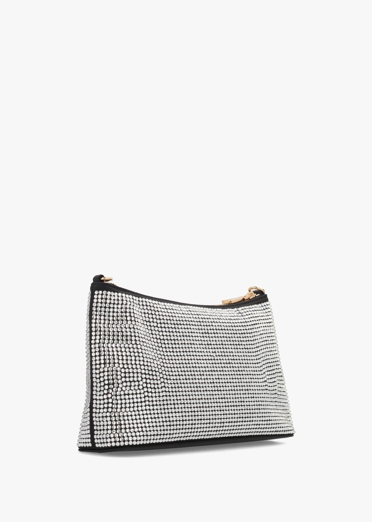 Diamante Overlay Black & Silver Shoulder Bag
