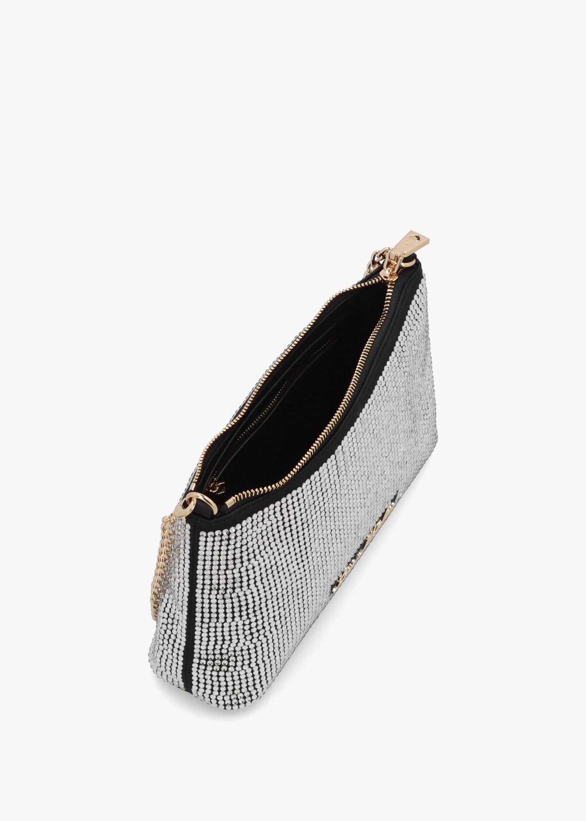 Diamante Overlay Black & Silver Shoulder Bag