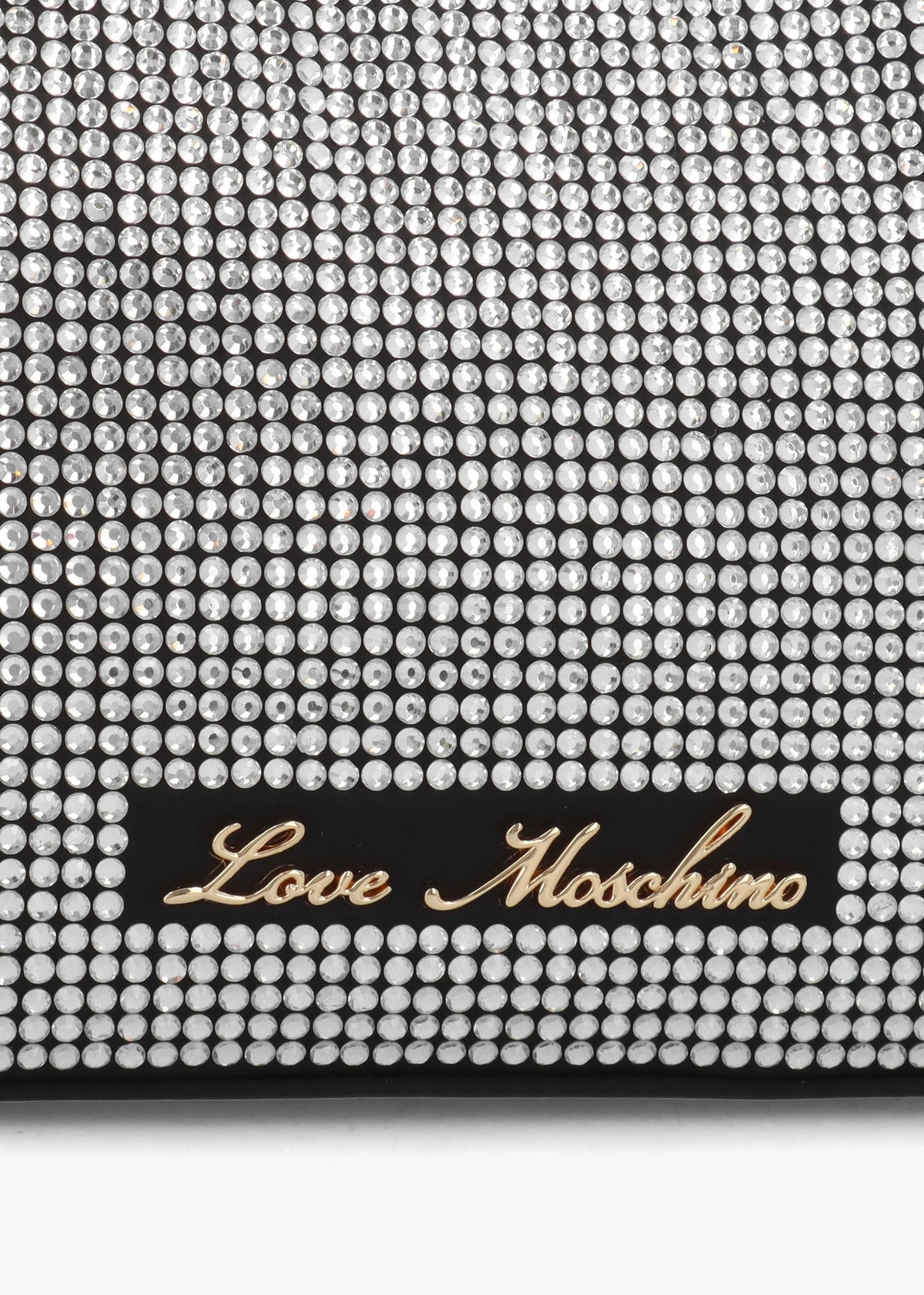 Diamante Overlay Black & Silver Shoulder Bag