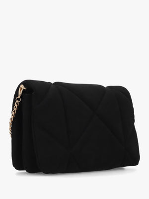 Heart Logo Quilted Pillow Velour Nero Cross-Body Bag
