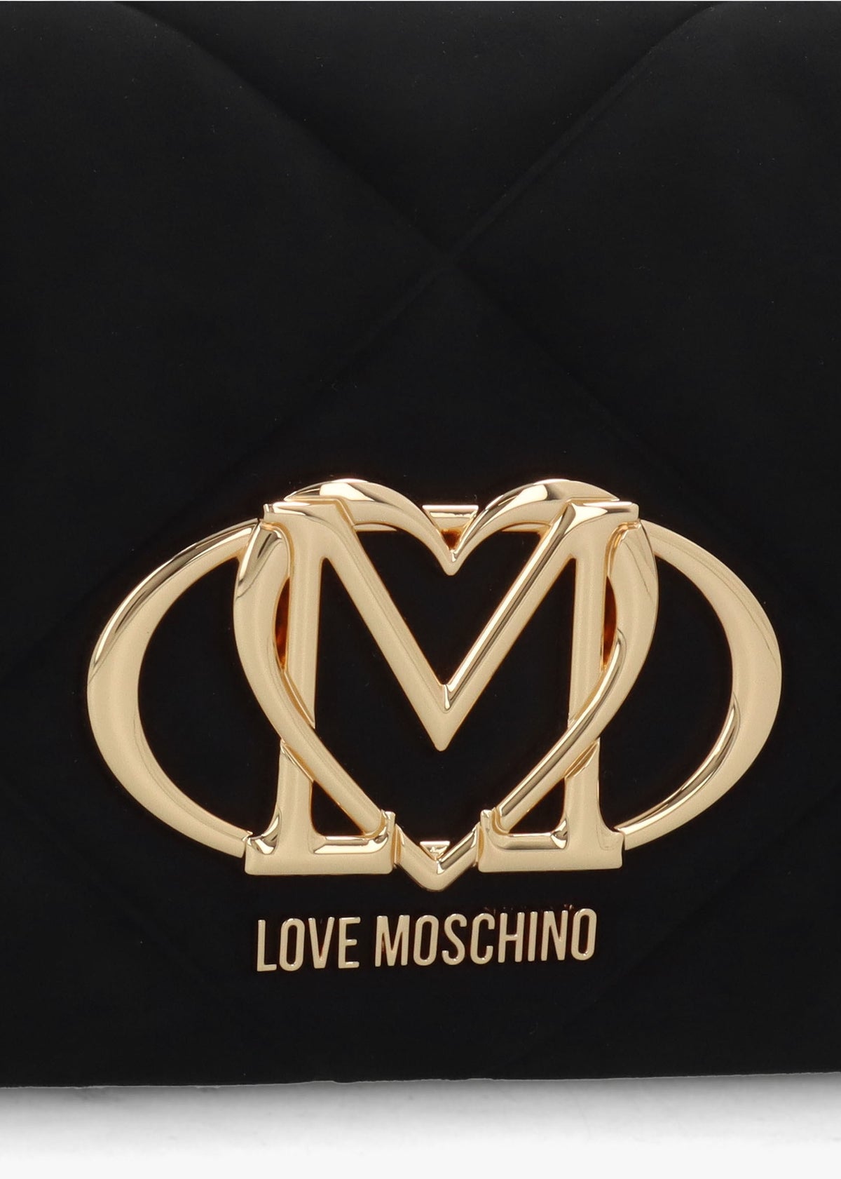 Heart Logo Quilted Pillow Velour Nero Cross-Body Bag