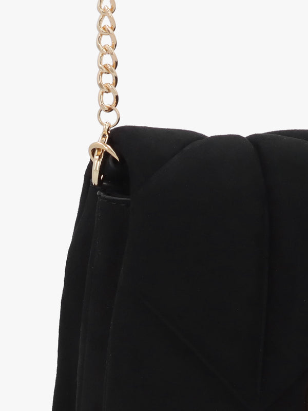 Heart Logo Quilted Pillow Velour Nero Cross-Body Bag