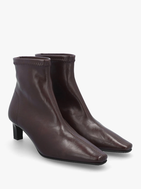 Minnie Brown Low Heel Ankle Boots