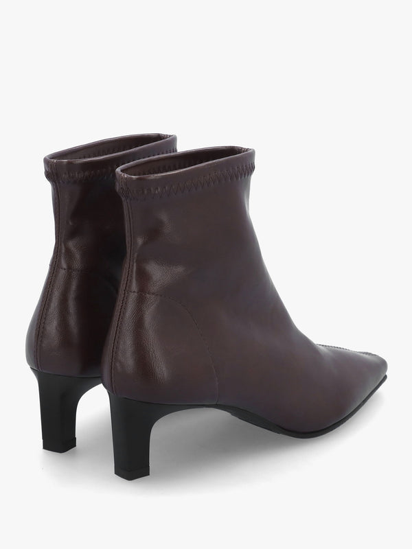 Minnie Brown Low Heel Ankle Boots