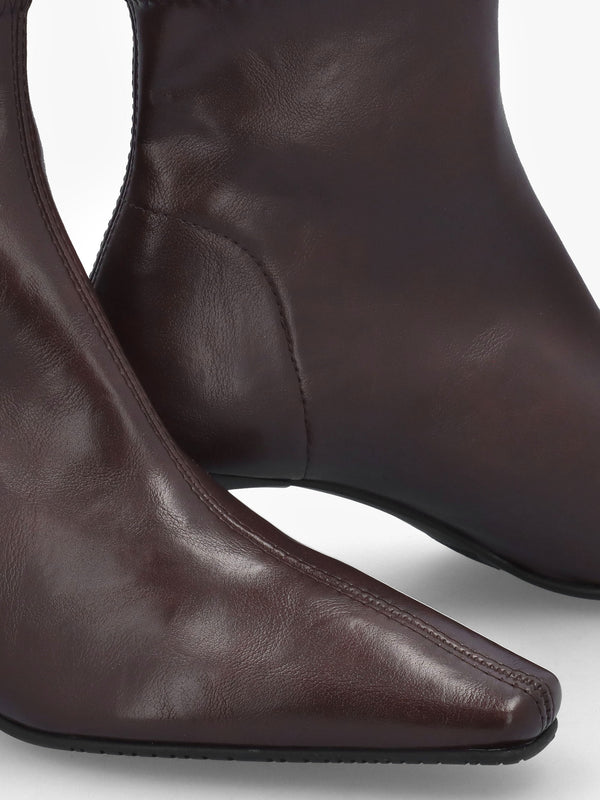 Minnie Brown Low Heel Ankle Boots