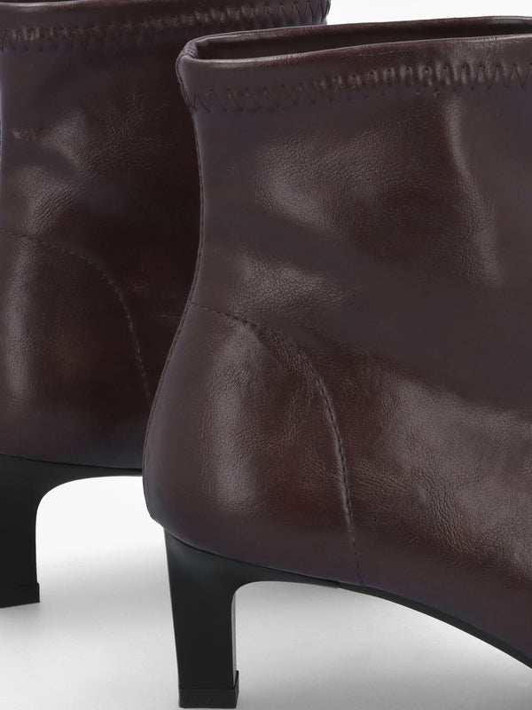 Minnie Brown Low Heel Ankle Boots