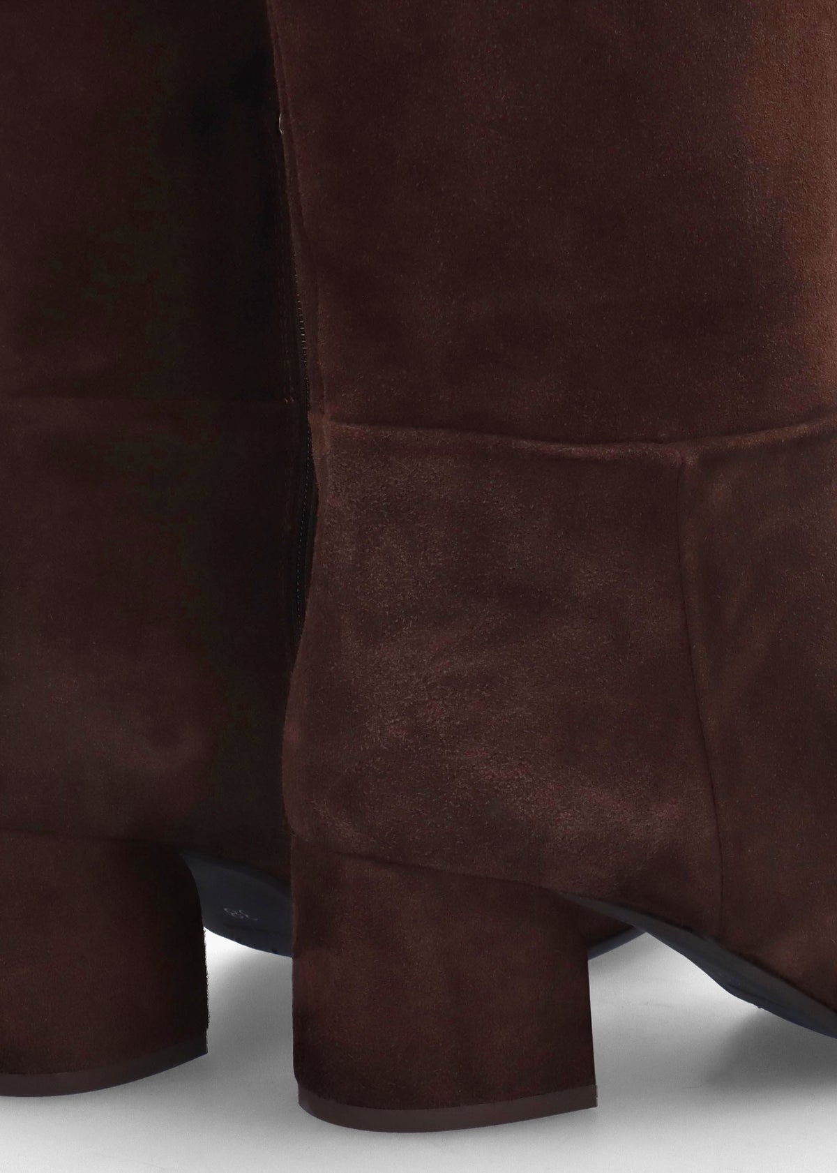 Lala Brown Suede Mid-Block Heel Knee Boots