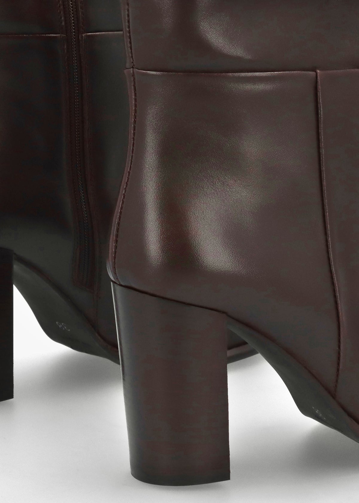 Lottie Brown Leather High Block Heel Knee Boots