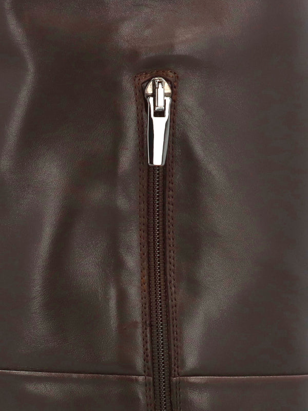 Lottie Brown Leather High Block Heel Knee Boots