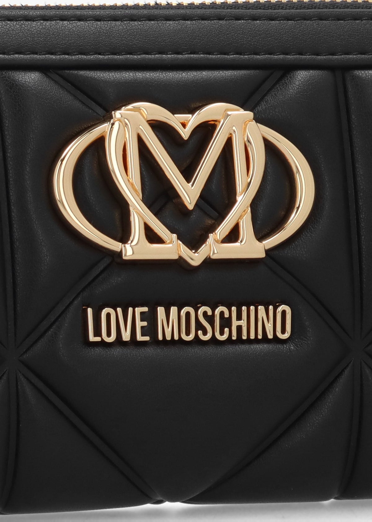Large Heart Logo Quilted Pillow Nero Purse