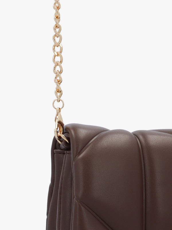 Heart Logo Quilted Pillow Cioccolato Cross-Body Bag