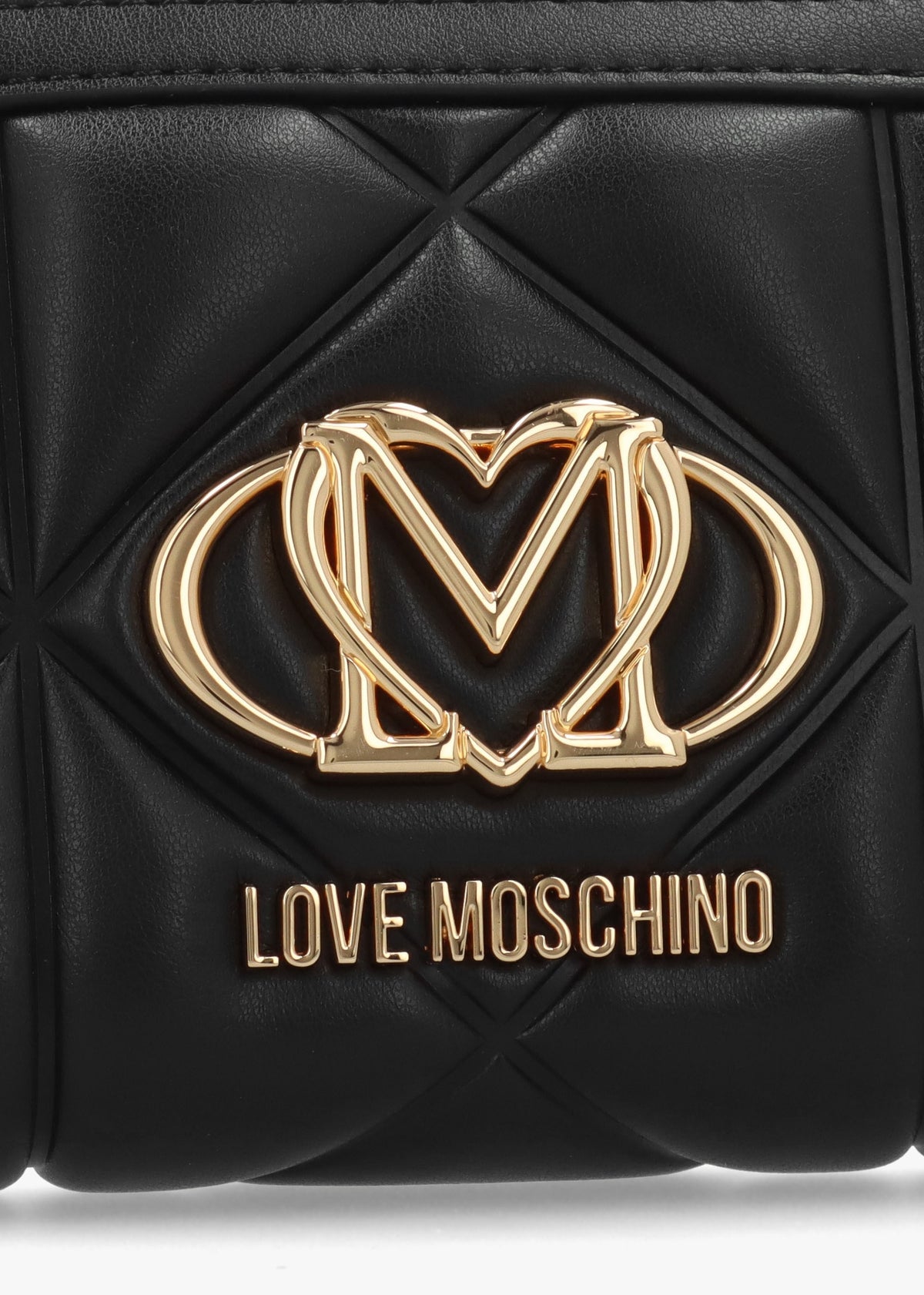 Heart Logo Quilted Pillow Nero Purse