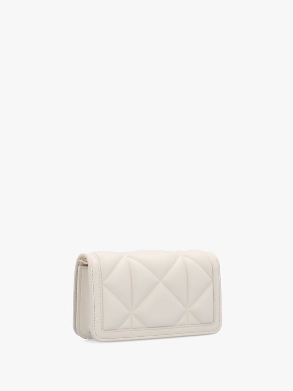 Mini Heart Logo Quilted Pillow Avorio Cross-Body Bag