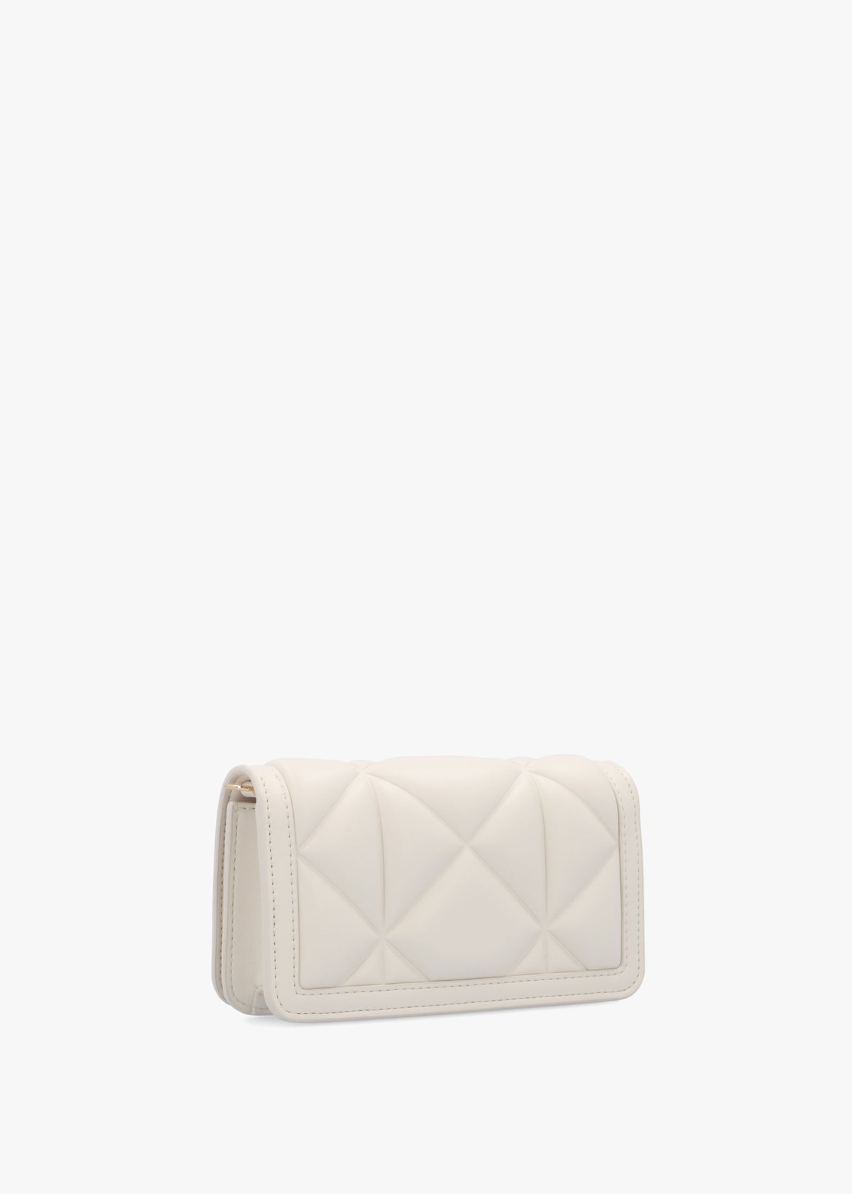 Mini Heart Logo Quilted Pillow Avorio Cross-Body Bag